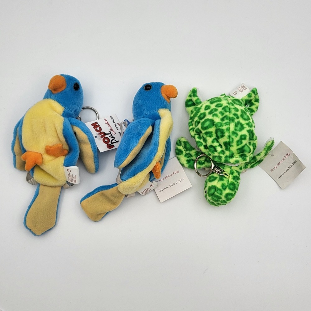 Pouch Pal Plush‎ Coin Pouch Keychain Lot of 3 Kids Starter Money Pouch